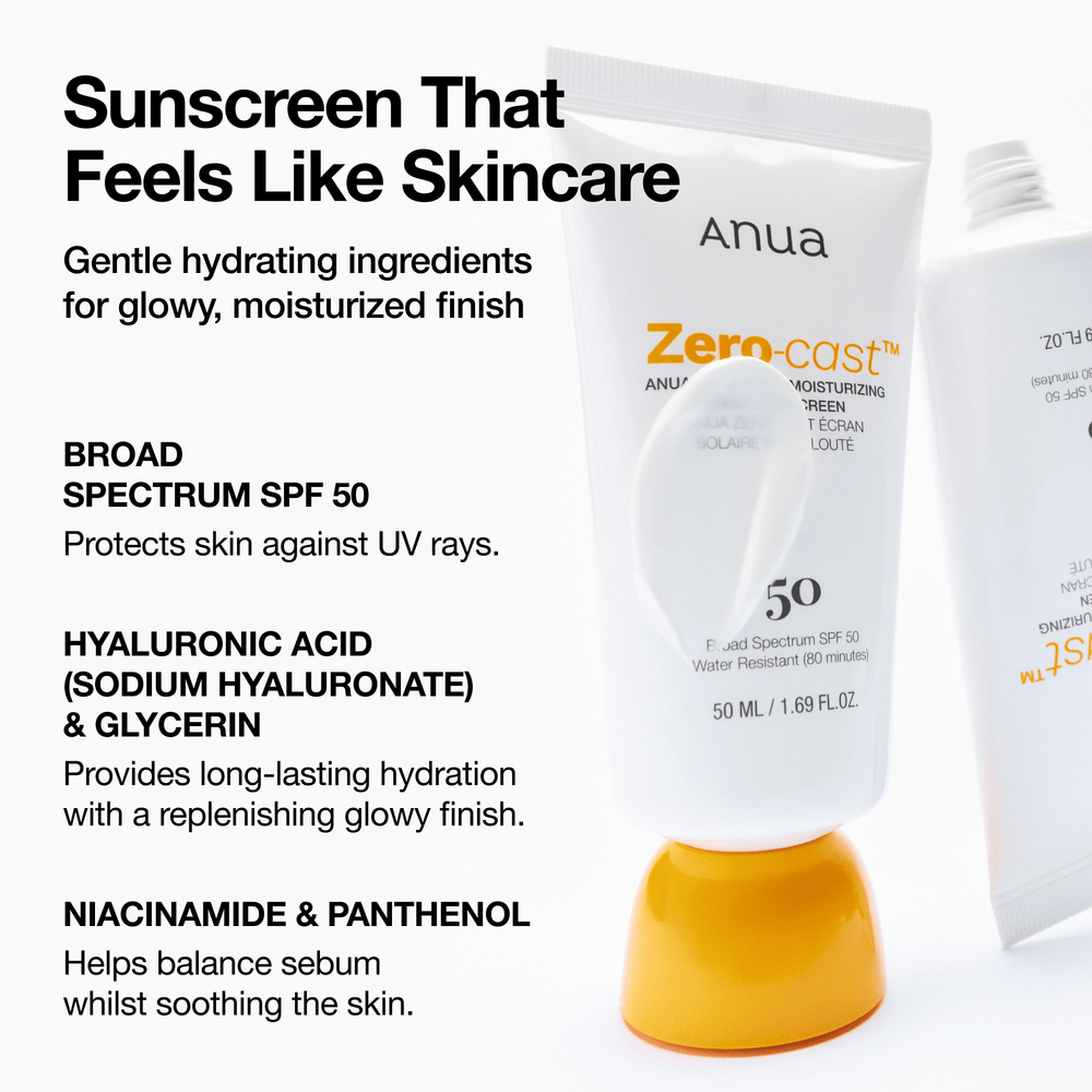Anua Zero-Cast Moisturising Sunscreen Spf50+